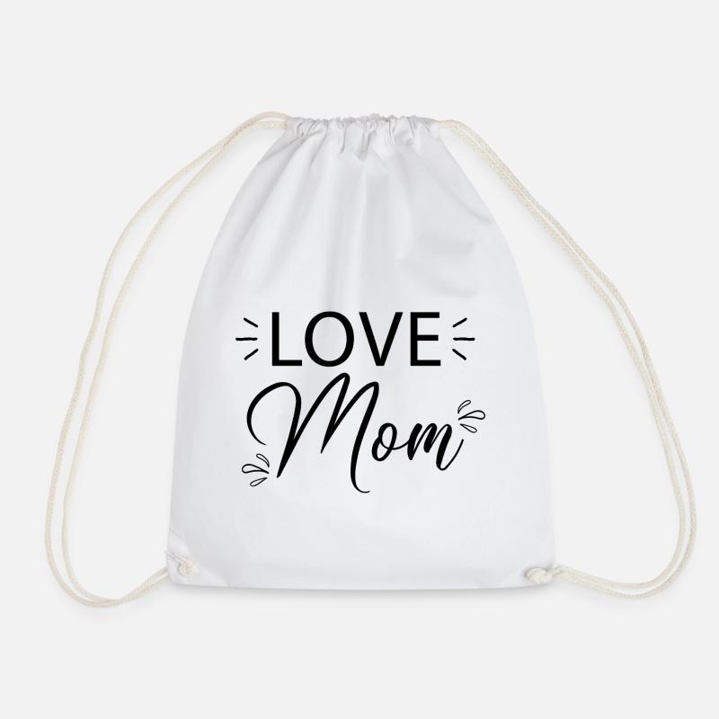 Love Mom... - Drawstring Bag - white