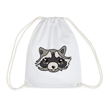 Tête de raton laveur - Sac de sport léger - blanc - Devant