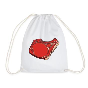 Steak Drawing - Drawstring Bag - white - Front