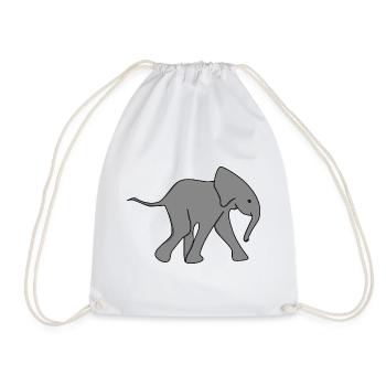 Elephant Baby Baby Elephant Baby Young Children - Drawstring Bag - white - Front