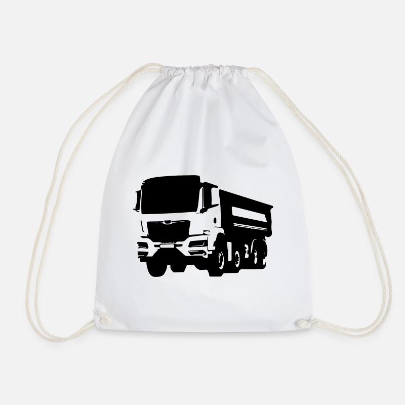 Trucker Life Truck Driver - Drawstring Bag - white