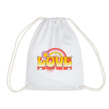 Amour Écriture Fleur Arc-en-ciel Nuages Art - Sac de sport léger - blanc - Devant