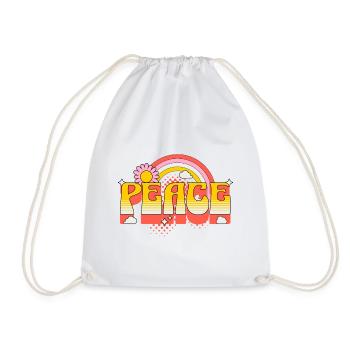 Paix Paix Fleur Arc-en-ciel colorée Contre la Guerre - Sac de sport léger - blanc - Devant