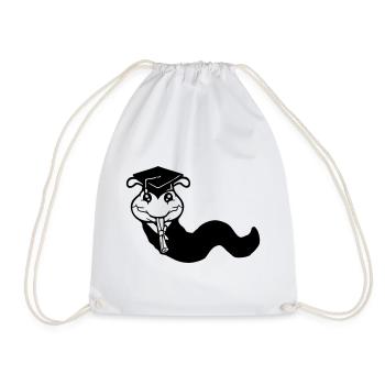 Caterpillar High School Graduation Passed College Worm - Drawstring Bag - white - Front