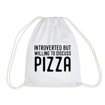 Introverti Mais Fan De Pizza - Sac de sport léger - blanc - Devant