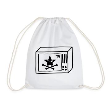 Pirate TV – Free TV & Punk Style - Drawstring Bag - white - Front
