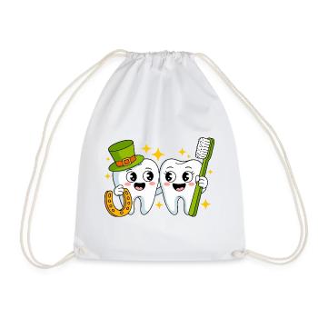 Funny Dentist St Patricks Art - Drawstring Bag - white - Front
