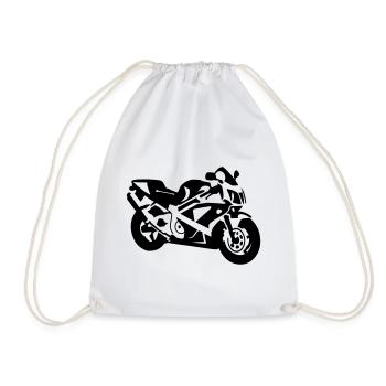 motocyclette - Sac de sport léger - blanc - Devant