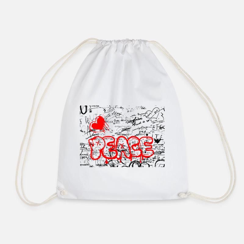 Pense Graffiti Heart Red - Drawstring Bag - white