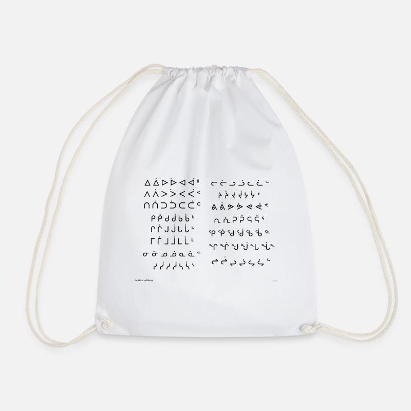 Inuktitut Syllabaries - Drawstring Bag - white