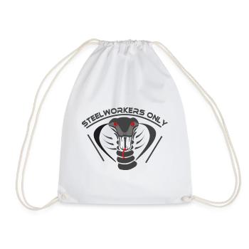 Steelworkers_only_001 - Drawstring Bag - white - Front