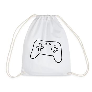 Klassischer Gamepad Silhouette - Turnbeutel - Weiß - Vorne