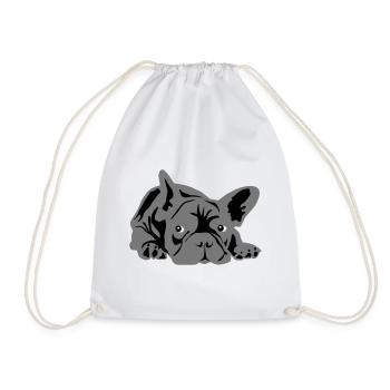 französische bulldogge 2 Farben - Turnbeutel - Weiß - Vorne