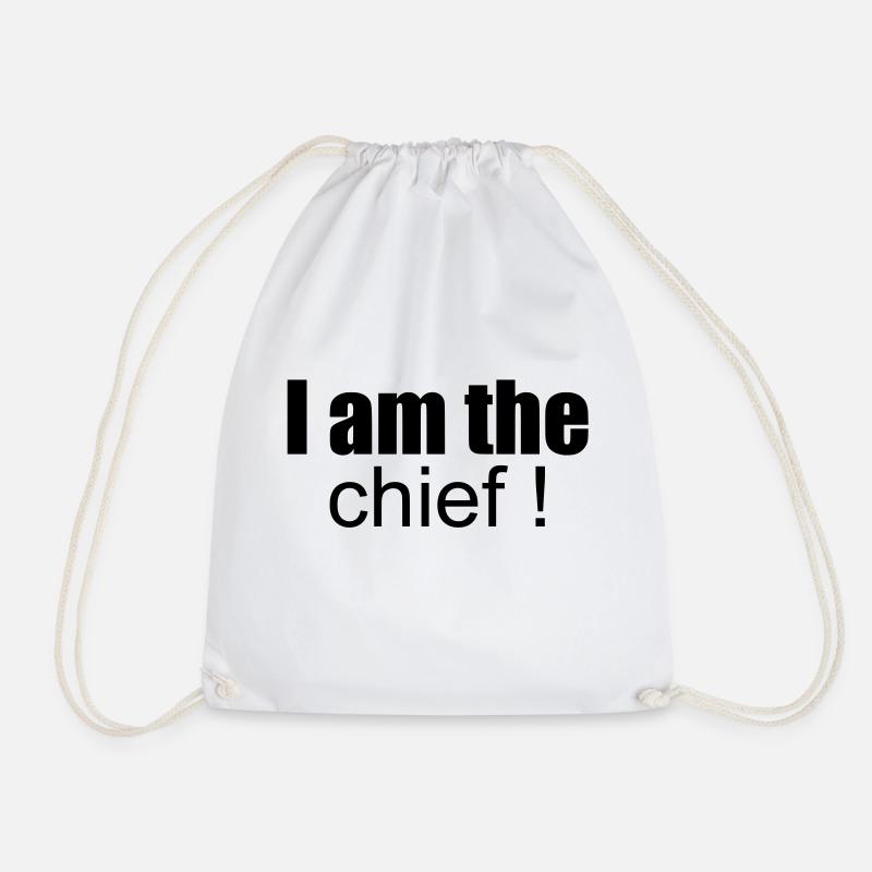 i am the chief ! - Drawstring Bag - white