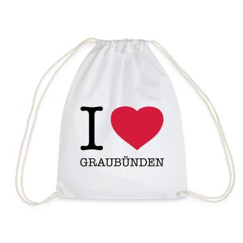 I LOVE GRAUBÜNDEN - Drawstring Bag - white - Front