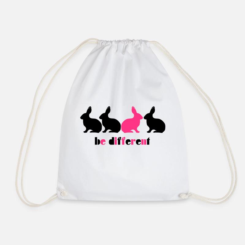 Be different Hase Bunny Unikat Einzigartig 2c - Turnbeutel - Weiß