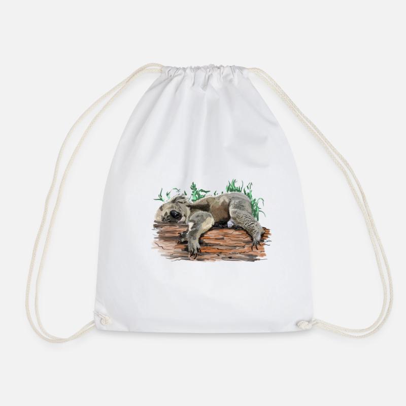 koala bear - Drawstring Bag - white