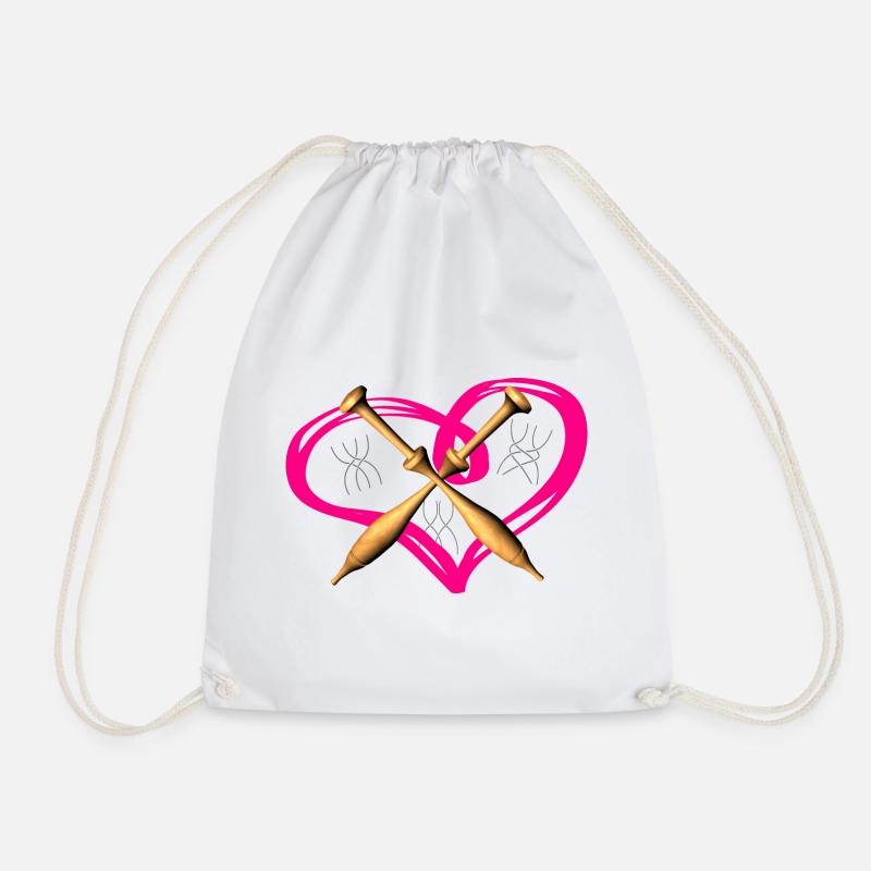 Hobby bobbin lace - Drawstring Bag - white