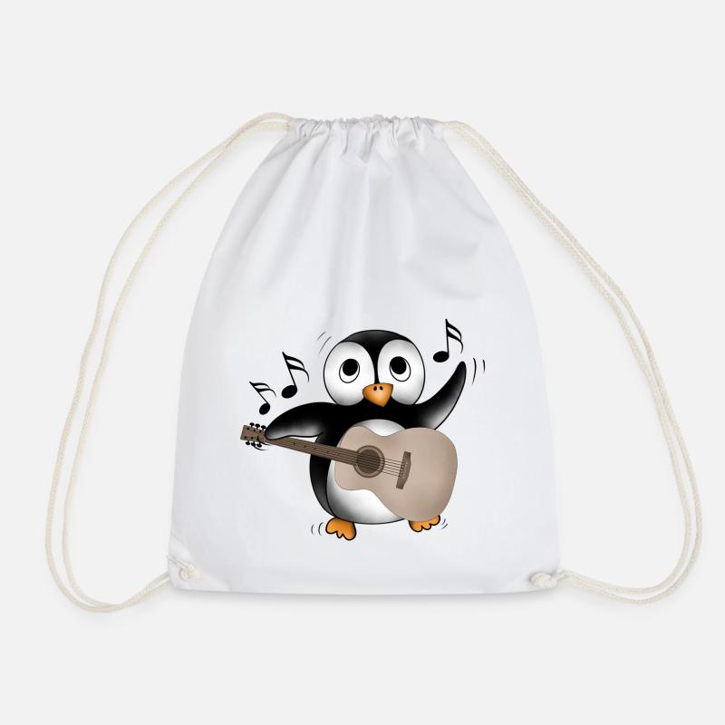 Pinguin Gitarre - Turnbeutel - Weiß
