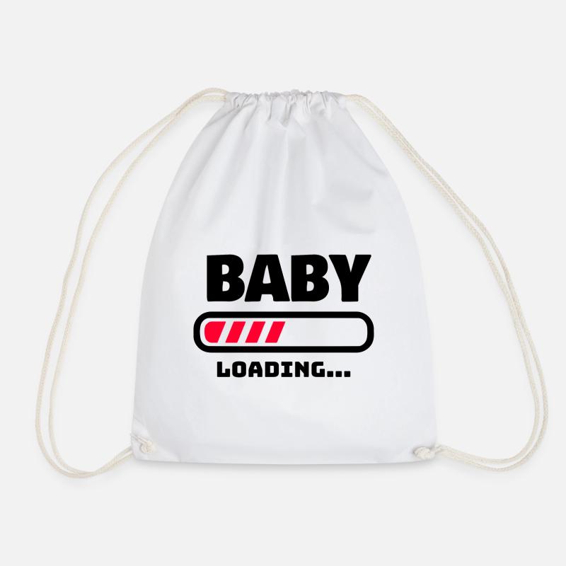 BABY LOADING LUSTIGE SCHWANGERSCHAFT GESCHENK IDEE - Turnbeutel - Weiß