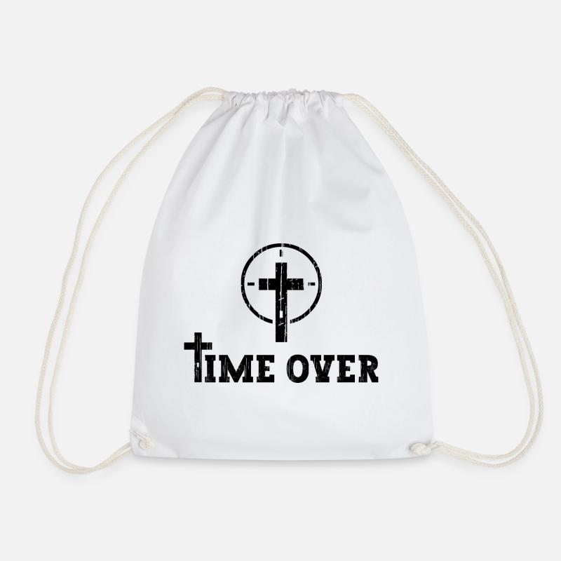 Jesus Christus Kommt Bald - Time Is Over - Turnbeutel - Weiß