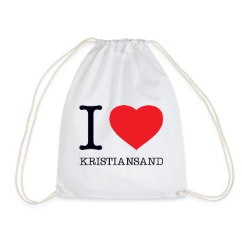 I LOVE KRISTIANSAND - Turnbeutel - Weiß - Vorne