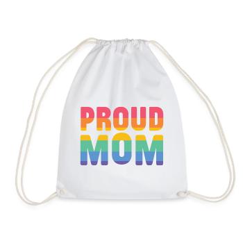 LGBT Pride Month - Proud Mom - Drawstring Bag - white - Front