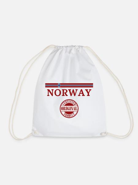 Norwegische Flagge, Norwegischer Stolz - Turnbeutel - Weiß