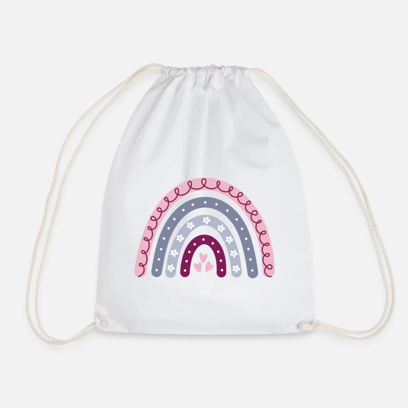 Boho Regenbogen - Turnbeutel - Weiß