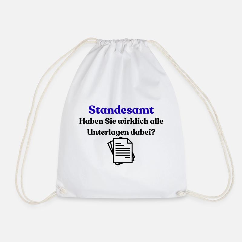 Registry Office Typo Wedding Look - Drawstring Bag - white