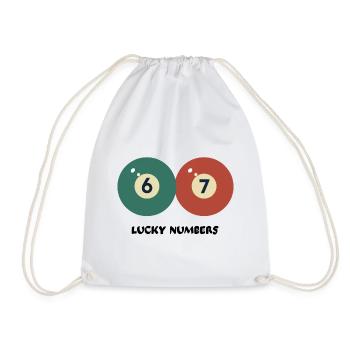 67 Lucky Numbers - Pool‑Billard Vintage Design - Turnbeutel - Weiß - Vorne