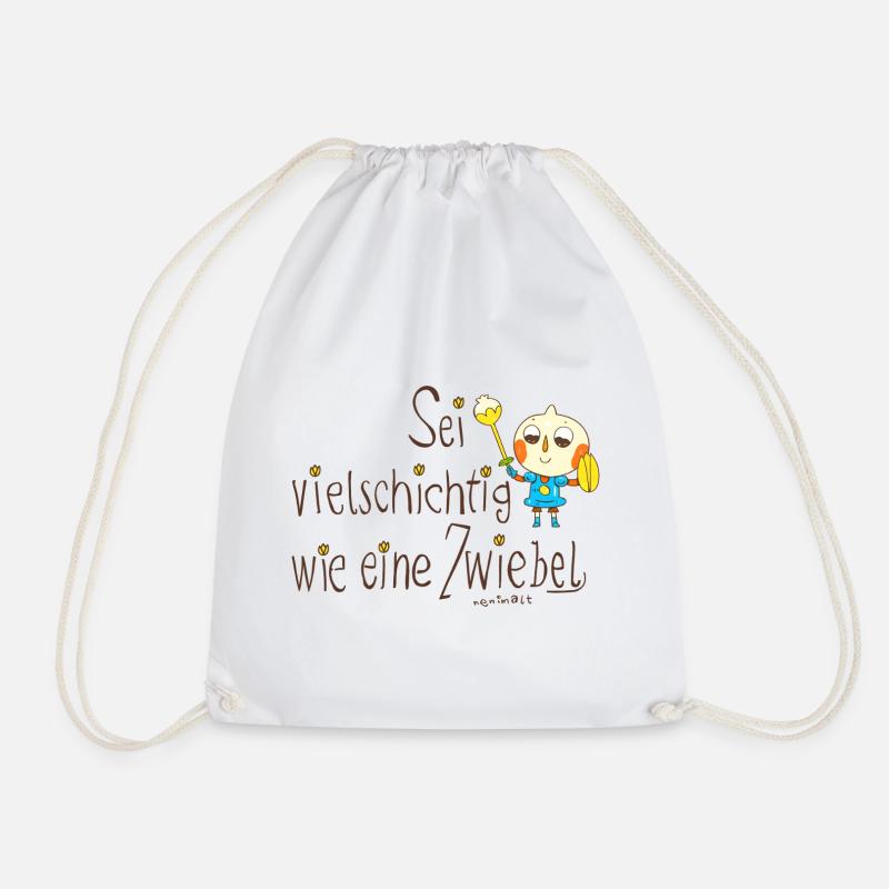 Be multi-layered like an onion - Drawstring Bag - white