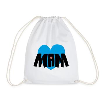 Mom heart - Drawstring Bag - white - Front