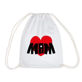 Maman Cœur Rouge - Sac de sport léger - blanc - Devant