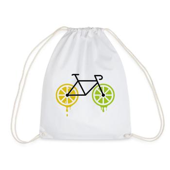 bike lemon - Drawstring Bag - white - Front