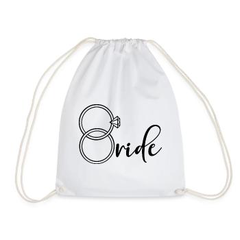 Engagement Ring Bride - Drawstring Bag - white - Front