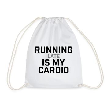 Courir en retard, c’est mon cardio qui le dit - Sac de sport léger - blanc - Devant