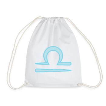 Libra Zodiac Sign Symbol Pastel Blue - Drawstring Bag - white - Front