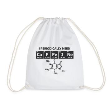  Lustiger Kaffee Periodensystem "CaFFeINe" Kaffee - Turnbeutel - Weiß - Vorne