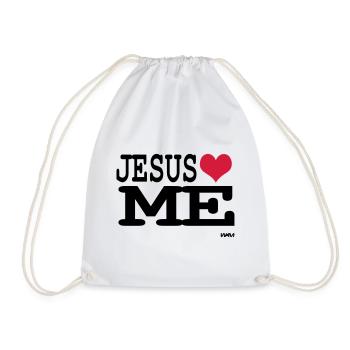 jesus loves me - Drawstring Bag - white - Front