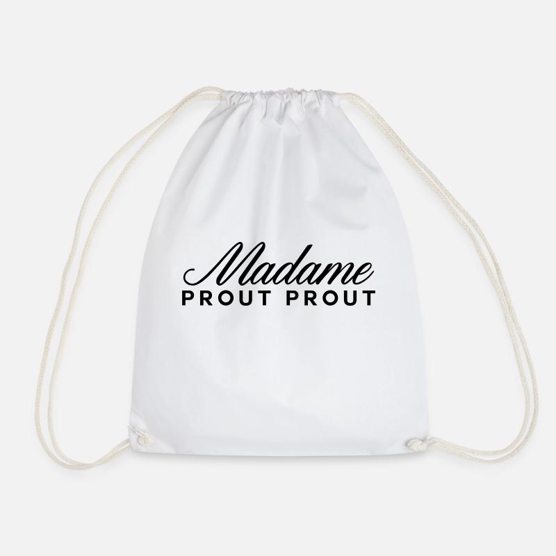 Mrs. fart fart - Drawstring Bag - white