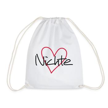 Niece coeur cadeau idée cadeau look partenaire - Sac de sport léger - blanc - Devant