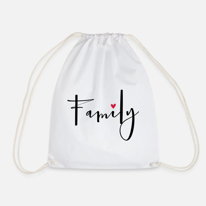Family Herz Liebe Gemeinschaft Geschenk - Turnbeutel - Weiß