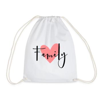 Family Herz Geschenkidee Eltern Kind Liebe - Turnbeutel - Weiß - Vorne