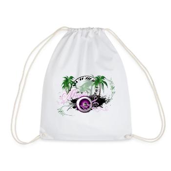 Haut-parleur de musique avec des palmiers - Sac de sport léger - blanc - Devant