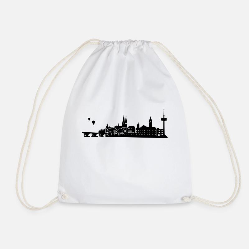 Regensburg Skyline - Drawstring Bag - white