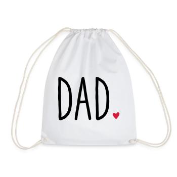 Dad Herz - Geschenk Vatertag Familie Kind Liebe - Turnbeutel - Weiß - Vorne