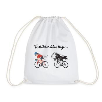 Triathlon - Triathleten leben länger! - Turnbeutel - Weiß - Vorne