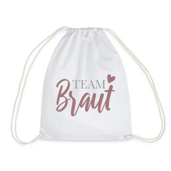 Team Bride with Heart - Drawstring Bag - white - Front