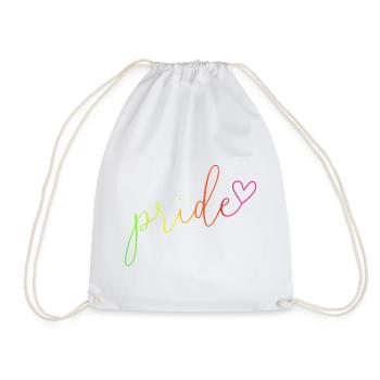 Pride Regenbogen Farben Schrift - Turnbeutel - Weiß - Vorne